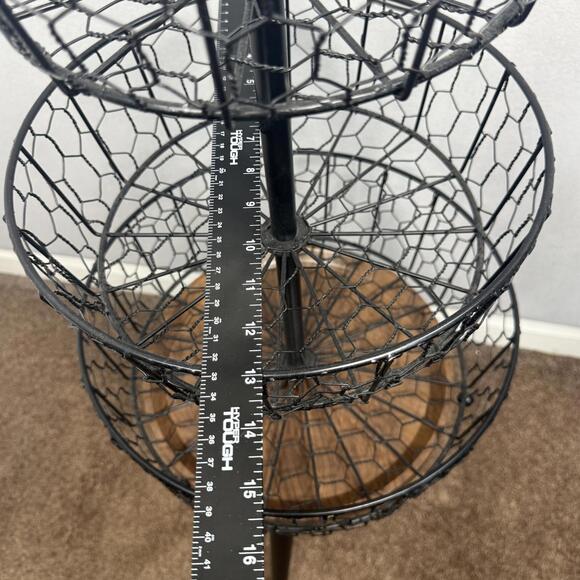 Three Tier Metal Kitchen Basket 15" Wide  26" Tall Collapsible & Rearrangeable - Picture 5 of 7